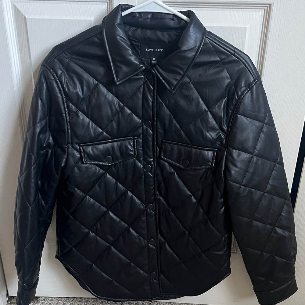 Love Tree Black Quilted Jacket